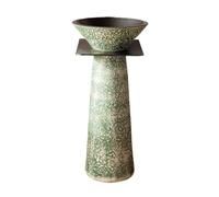 PUFAHAU Outdoor Column Basin Wash Basin, Courtyard Garden Vessel Sink Art Basin, Floor Standing Sink Combo With Faucet, Drain Kit, Easy To Install (B)