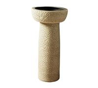 PUFAHAU Outdoor Vanity Vessel Sink, Courtyard Garden Ceramic Column Basin, Balcony Pedestal Sink Floor Standing Sink Combo, Easy To Clean (A)