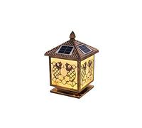 PUFAHAU Post Lights Outdoor,Led Solar Pillar Light Garden Patio Wall Light Fixture Super Bright Outdoor Waterproof Square Post Garden Two-Tone Post Lights Courtyard Landscape Pat(A- Bronze)