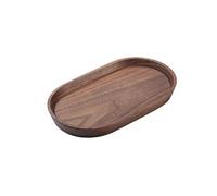 PUFAHAU Serving Trays Japanese Style Wooden Oval Tray Solid Wood Dining Tray Black Walnut Afternoon Tea Coffee Tray Exquisite Small Tray Breakfast Tray,C
