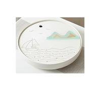 PUFAHAU Tea Tray Small Round Tea Tray For Home Use, Ceramic Water Storage Stoneware Dry Tea Table, Kung Fu Tea Set Tray Tea Tray Tea Trays For Serving