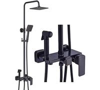 PUFAHAU The Orb Black Ancient Cold And Hot Mixer Shower Faucet Copper Shower Set Home Showers Nozzle Suits