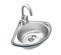 PUFAHAU Wall Mount Sink,Small Wall Mounted Bathroom Sink,With Drainer Unit And Faucet,Single Bowl Stainless Steel Sink,For Garage, Restaurant, Kitchen, Laundry Room,Indoor, Outdoor(Hot And Cold)