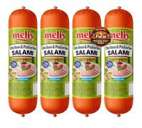 PUFAI Bundle - Chicken Salami with Pistachios 500g x4 - Sliced Poultry Salami, Ready to Eat, Sandwich & Pizza Topping, Nutty Savoury Flavour