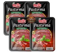 PUFAI Bundle - Pastirma Air Dried Beef 80g x4 - Sliced Cured Beef, Ready to Eat, Breakfast & Meze Use