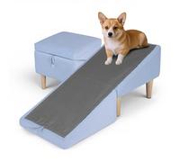 Pufei 2-In-1 Foldable Human Chairs Dog Climb Ladders Detachable Convertible Pet Ramp Footstool For Small Dogs/Senior Dogs