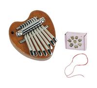 Pufei 8 Keys Mini with Lanyard Wooden Finger Piano Musical Instrument (Heart)