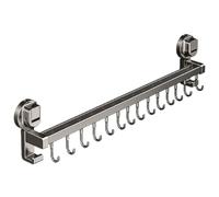 Pufei Kitchen Hook Rack Wall Mounted Suction Cup Hook Self Adhesive Rail Kitchen Utensils Rack for Kitchen Utensil Accessories