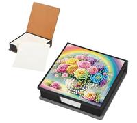 Pufei PU DIY Crystal Art Sticky Notes Holder with 160 Sheets Diamond Painting Sticky Notes Dispenser for Home Office and Supplies