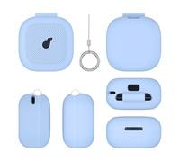 Pufei Silicone Case with Carabiner Protective Cover for Anker Soundcore P31i (Blue)