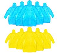 Pufeuoo 10 Pack Disposable Rain Ponchos, Emergency Raincoats for Women & Men Adult Waterproof Portable Raincoat for Hiking,Travel,Outdoor,Camping