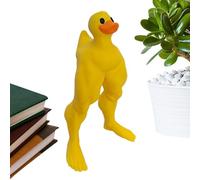 Puff Duck Action Figure 1 Piece Figure Buff Action Figure Synthetic Resin Animal Design with Muscular Paws Cute Funny Decorative Novelty Muscular Duck Offset for Bedroom