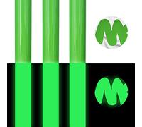 Puff HTV Heat Transfer Vinyl Green, Glow in Dark HTV Vinyl Puff 3D, Luminous Neon Green Iron on Vinyl for Cricut & Silhouette Cameo, Flocking Green Heat Transfer Vinyl Bundle 3 Sheets 12”X10”
