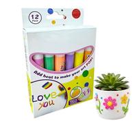 Puff Paint Markers for Fabric 12-Colors Water-Based Crafts Toys Art