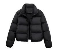 Puff Parka Women's Lightweight Down Jacket Teenagers Quilted Jacket Girls Puffer Jacket Lapels Winter Ski Jacket with Pockets Winter Jacket, Black (black 5), S