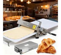 Puff Pastry Machine - Stainless Steel Manual Dough Sheeter, Folding Roller, Adjustable Thickness for Bakery, Pizza, Croissants - Commercial & Home Kitchen Use