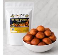 Puff Puff Mix (Bofrot) 2kg - African Doughnut Mix, Just Add Water Fluffy PuffPuff Ready Mix for deep frying, Sweet Fritter & Doughnut Ball Blend| Perfect for Events, Buffets & Party by Hot Pot Africa