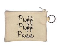 Puff Puff Pass Key Chain Coin Purse Beige