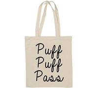Puff Puff Pass Natural Cotton Tote Bag White
