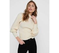 Puff Sleeve Jumper with Crew Neck Ecru