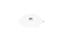 Puff sleeve printed crop t-shirt women Alpha Industries Basic Blanc S