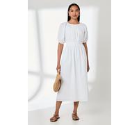 Puff Sleeve Waistband Detail Midi Dress Principles White 12