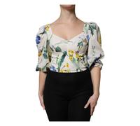 Puff Sleeves Crop Blouse - female - Dolce & Gabbana - Blouses - Multicolor - 3XL - Blouses & Shirts 3XL
