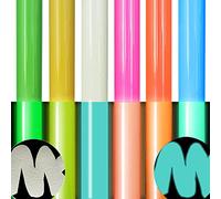 Puff Vinyl Heat Transfer 3D, Glow in Dark HTV Iron On for Cricut, Puff HTV Vinyl Bundle Luminous Fluorescent 6 Color, Foaming Heat Transfer Vinyl Color Changing for Heat Press Cloth, 25X30.5cm