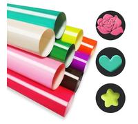 Puff Vinyl Heat Transfer, 3D Puff Heat Transfer Vinyl Bundle Sheets Iron on, Foaming Heat Transfer Puffy HTV for Heat Press T Shirts DIY Clothes Fabric, 9 Colors Size 30.5X25cm