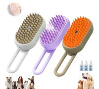 Puffease Spritz Defur Comb, Catzcomfort Cleaning Brushes, 3 in 1 Spritz Defur Comb for Cats Dogs, Pet Spray Hair Removal Combs (White+Brown+Purple)
