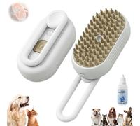 Puffease Spritz Defur Comb, Catzcomfort Cleaning Brushes, 3 in 1 Spritz Defur Comb for Cats Dogs, Pet Spray Hair Removal Combs (White)