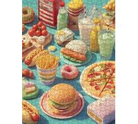 Puffed Food Jigsaw Puzzle 4000 Piece, Puzzles for Adults 4000, The Impossible Challenge, Jigsaw Puzzle Games Classic Educational, Wooden Puzzles, for Home Wall Decoration Gift FNKL1-815