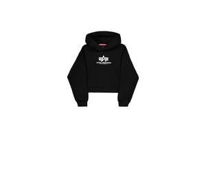 Puffed printed hooded sweatshirt for women Alpha Industries Basic Noir L
