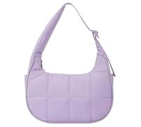 Puffer Crescent Bag for Women Quilted Shoulder Bag Nylon Adjustable Strap Handbag with Zipper Hobo Bag for Work Travel