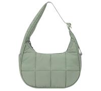 Puffer Crescent Bag for Women Quilted Shoulder Bag Nylon Adjustable Strap Handbag with Zipper Hobo Bag for Work Travel