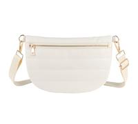 Puffer Fanny Packs Quilted Belt Bag Sling Bag for Women Puffy Leather Bum Chest Bag Waist Pack Crossbody Bag Purse Shoulder Bag for Women, Cream