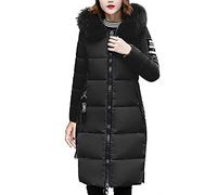 Puffer for Women UK Women Solid Casual Thicker Winter Slim Down Lammy Jacket Coat Overcoat Ladies Casual Loose Cardigans Shirt Coat Trench Topcoats Jackets Black