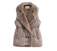 Puffer Gilet Cycling Plus Size For Women 22-24 Down Vest Cream Uk Warm Clothes Golf Ladies Sleeveless Jacket Body Warmer Sherpa Gilets Quilted Dog Walking Insulated Womens Lightweight Padded Khaki M
