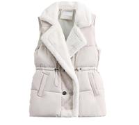 Puffer Gilet Cycling Plus Size For Women 22-24 Down Vest Cream Uk Warm Clothes Golf Ladies Sleeveless Jacket Body Warmer Sherpa Gilets Quilted Dog Walking Insulated Womens Lightweight Padded White XL