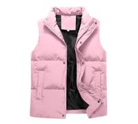 Puffer Gilet Mens Winter Quilted Body Warmer Thick Windproof Outerwear Sleeveless Puff Jacket Padded Down Coat Thermal Vest Zip Up Casual Warm Waistcoats with Pockets Plus Size L-8XL