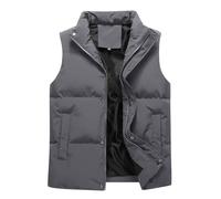 Puffer Gilet Mens Winter Quilted Body Warmer Thick Windproof Outerwear Sleeveless Puff Jacket Padded Down Coat Thermal Vest Zip Up Casual Warm Waistcoats with Pockets Plus Size L-8XL