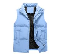 Puffer Gilet Mens Winter Quilted Body Warmer Thick Windproof Outerwear Sleeveless Puff Jacket Padded Down Coat Thermal Vest Zip Up Casual Warm Waistcoats with Pockets Plus Size L-8XL