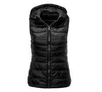 Puffer Gilet Women UK Sale Clearance Lightweight Sleeveless Hooded Zip Up Jacket Winter Warm Padded Vest with Pocket Quilted Jackets Body Warmer Down Coat Windproof Waterproof Gilets Ladies