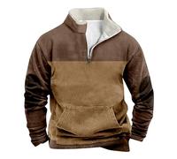 Puffer Jacket for Men Parka Overcoat Tops Halloween Men's Red Melt Mark Printed Long Sleeved T Shirt is Fashionable Comfortable Casual Outwear for Outdoor Hiking Work Walking Outfits (Coffee, XL)