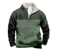 Puffer Jacket for Men Parka Overcoat Tops Halloween Men's Red Melt Mark Printed Long Sleeved T Shirt is Fashionable Comfortable Casual Outwear for Outdoor Hiking Work Walking Outfits (Green, XL)