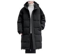 Puffer Jacket Men's 3D Printed Long Padded Coat Winter Hooded Casual Down Jacket Thick and Warm Male Clothing Black Winter, black, 3XL