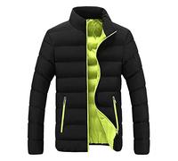 Puffer Jacket Mens Winter | Mens Quilted Jackets Smart Casual Down Jacket Zip Pockets Thermal Jacket Solid Color Cotton Coat Outdoor Lightweight Winter Coat Rugged Wear Casual Coats Windcheater Jacket