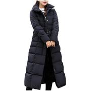 Puffer Jackets Women, Jackets for Women uk Long Zip Up Hybrid Down Warm Puffer Coat with Pockets Outdoor Windproof Padded Parka XL