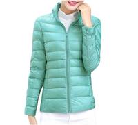 Puffer Jackets Women UK Clearance Warm Down Jacket Lightweight Outdoor Stand Collar Quilted Jacket Winter Soft Padded Coats Solid Color Full Zip Outerwear with Pockets L-5XL