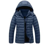 Puffer Jackets Women Waterproof Slim Fit Insulated Coat Detachable Hooded Full Zip Warm Quilted Jacket Softshell Elastic Rib Cuffs Cozy Down Coat Thermal Inner Pockets Chic Padded Overcoat